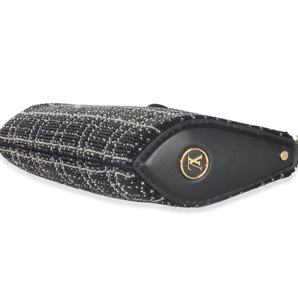 Louis Vuitton Black White Beaded Pochette Tirette