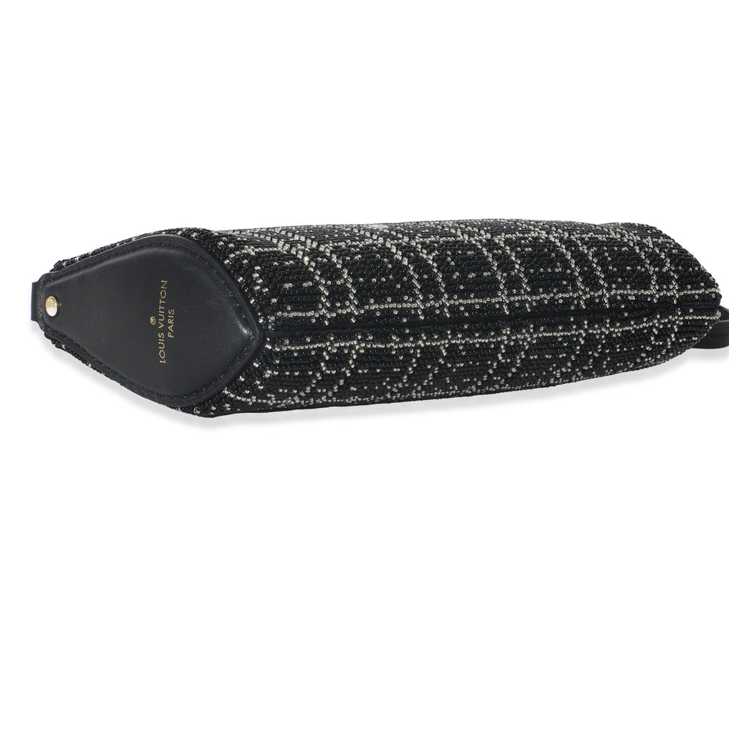 Louis Vuitton Black White Beaded Pochette Tirette