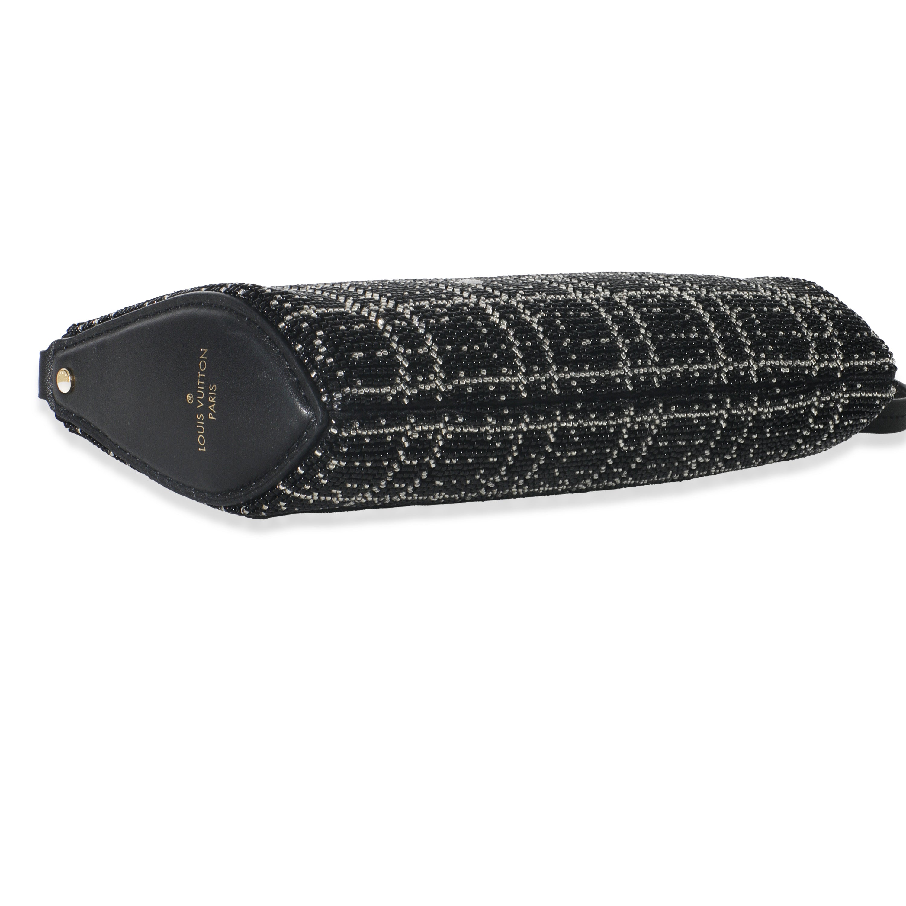 Louis Vuitton Black White Beaded Pochette Tirette