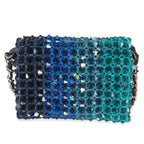Chanel Blue Ombre Beaded Micro Clutch On Chain