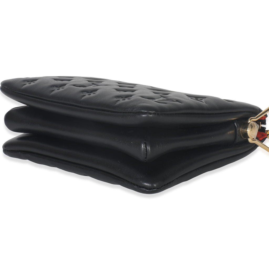Louis Vuitton Black Monogram Embossed Lambskin Coussin BB