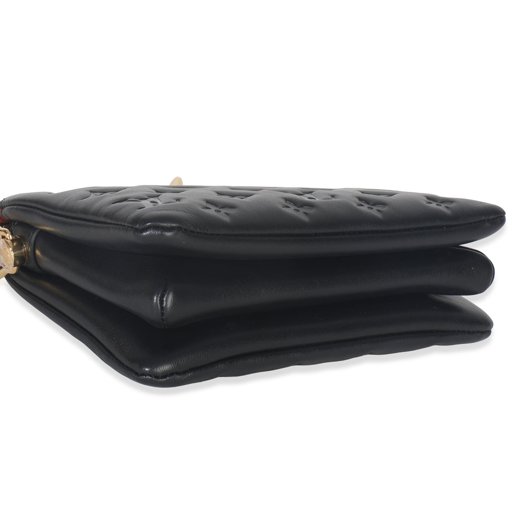 Louis Vuitton Black Monogram Embossed Lambskin Coussin BB