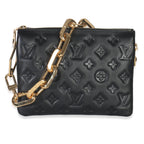 Louis Vuitton Black Monogram Embossed Lambskin Coussin BB