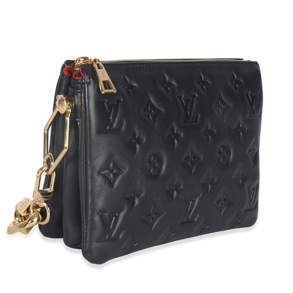 Louis Vuitton Black Monogram Embossed Lambskin Coussin BB