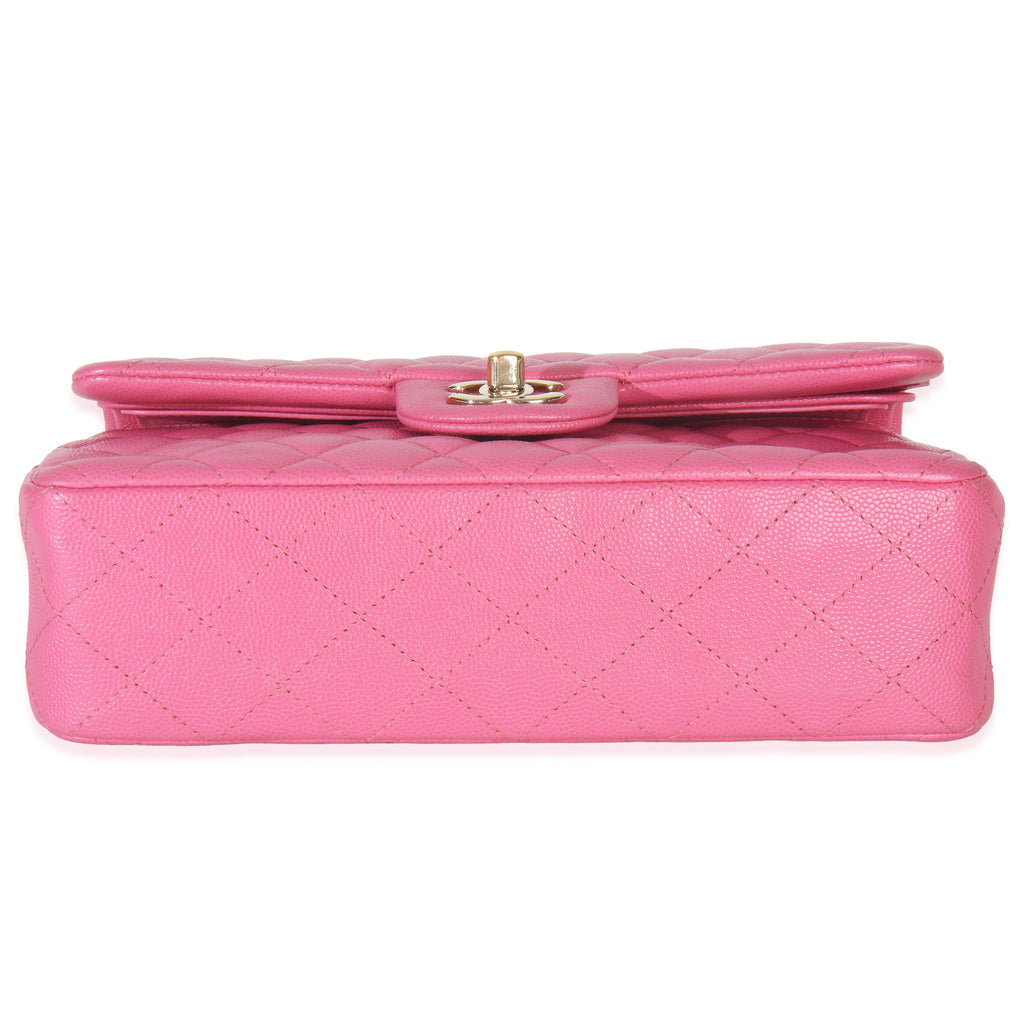 Chanel 22P Pink Quilted Caviar Small Classic Double Flap Bag
