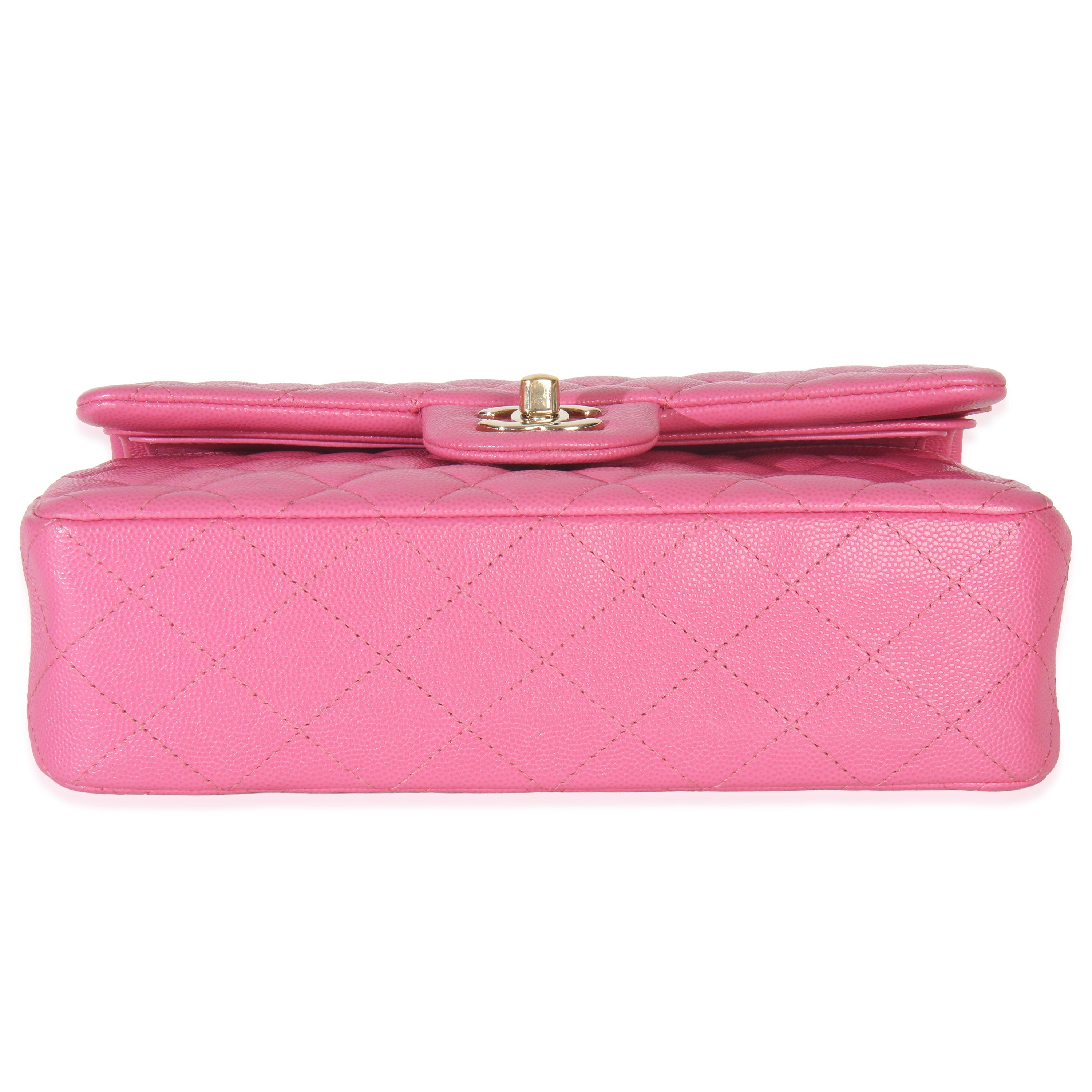 Chanel 22P Pink Quilted Caviar Small Classic Double Flap Bag