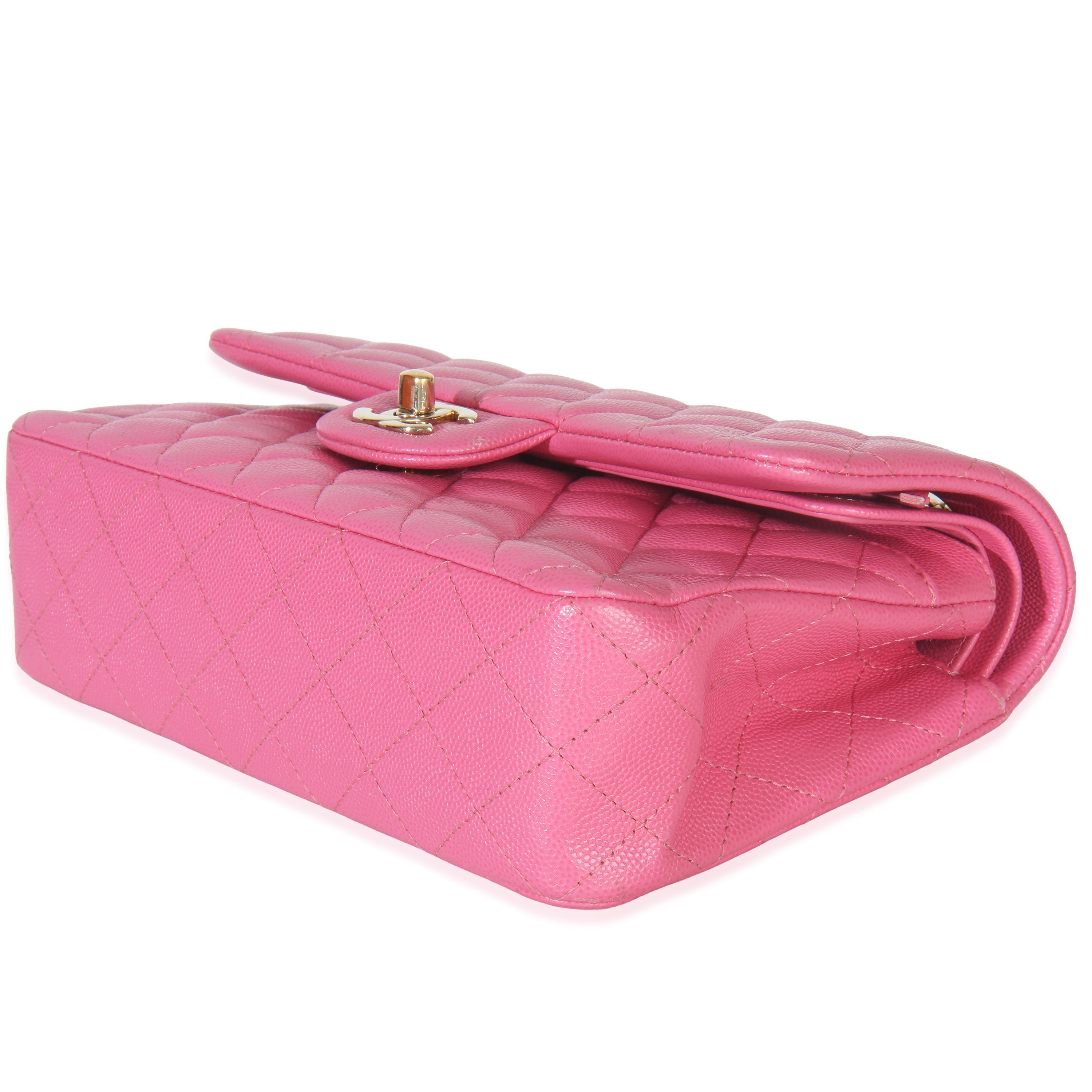 Chanel 22P Pink Quilted Caviar Small Classic Double Flap Bag