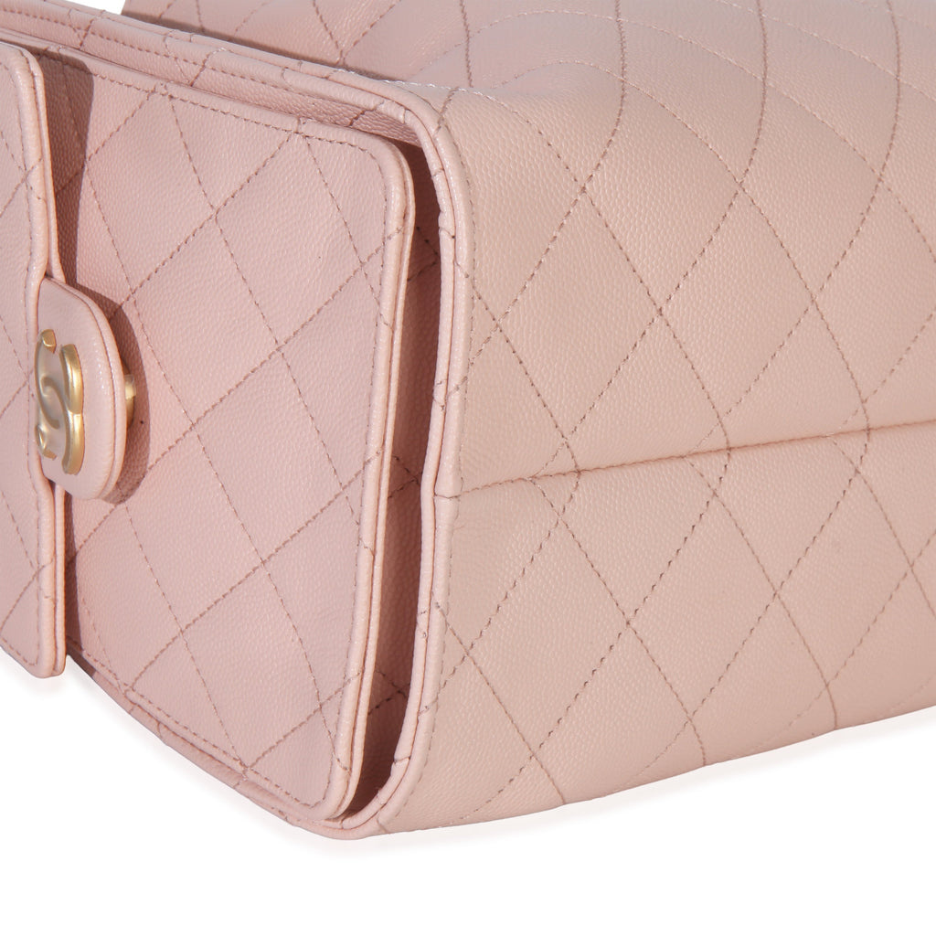 Chanel Pink Quilted Caviar Small Chanel 25 Hobo Handbag