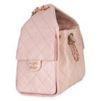 Chanel Pink Quilted Caviar Small Chanel 25 Hobo Handbag