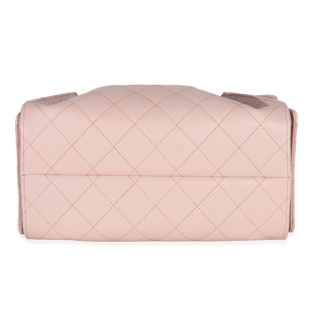 Chanel Pink Quilted Caviar Small Chanel 25 Hobo Handbag