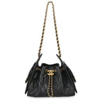 Chanel 26P Black Quilted Caviar Mini Chanel 25 Hobo Handbag