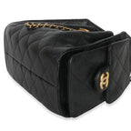 Chanel 26P Black Quilted Caviar Mini Chanel 25 Hobo Handbag