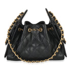 Chanel 26P Black Quilted Caviar Mini Chanel 25 Hobo Handbag