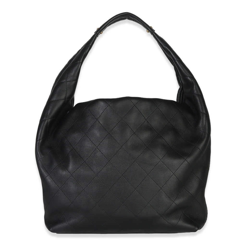 Chanel 26C Black Quilted Calfskin Large Hobo