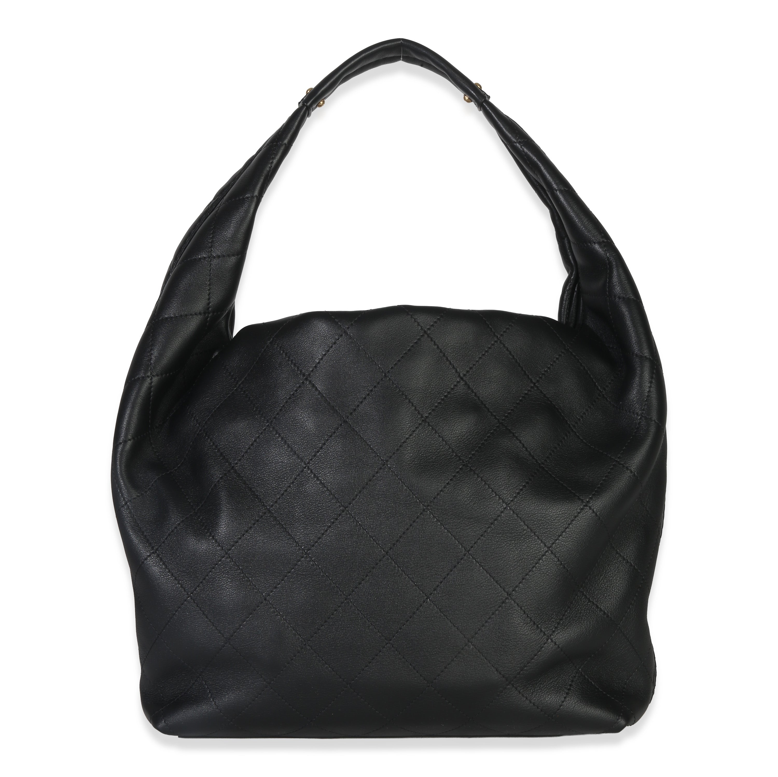 Chanel 26C Black Quilted Calfskin Large Hobo