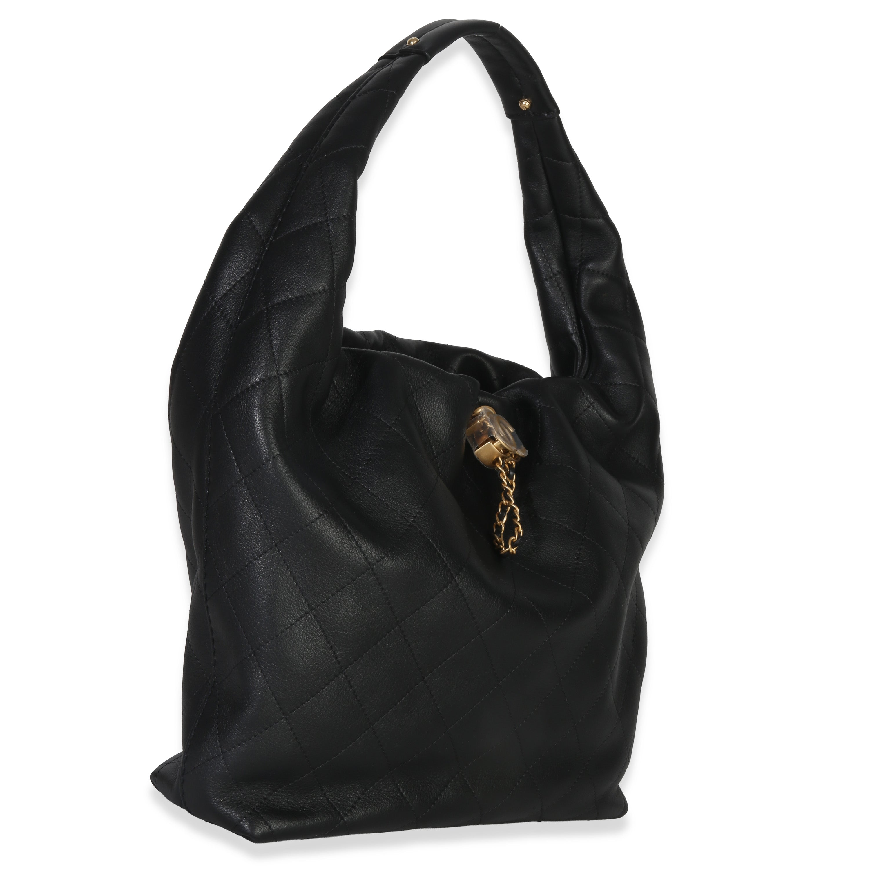 Chanel 26C Black Quilted Calfskin Large Hobo