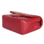 Chanel Dark Pink Quilted Lambskin Mini Rectangle Flap Bag
