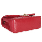 Chanel Dark Pink Quilted Lambskin Mini Rectangle Flap Bag
