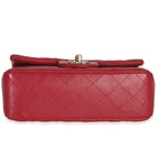 Chanel Dark Pink Quilted Lambskin Mini Rectangle Flap Bag