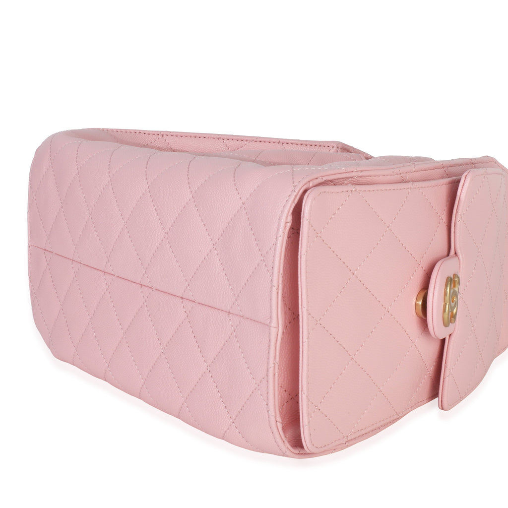 Chanel Pink Quilted Caviar Small Chanel 25 Hobo Handbag