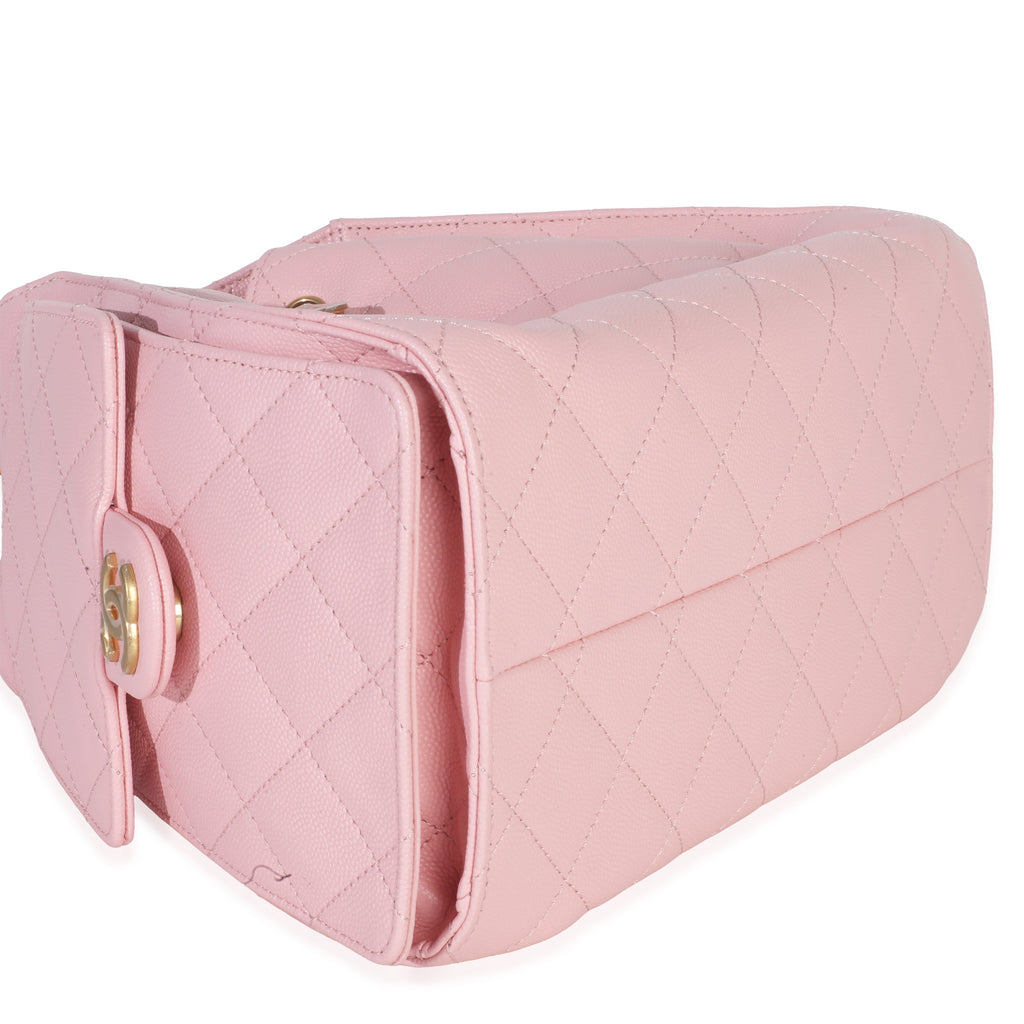 Chanel Pink Quilted Caviar Small Chanel 25 Hobo Handbag