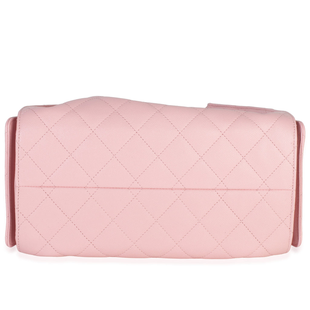 Chanel Pink Quilted Caviar Small Chanel 25 Hobo Handbag