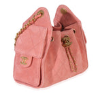 Chanel Pink Quilted Suede Mini Chanel 25 Hobo