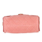 Chanel Pink Quilted Suede Mini Chanel 25 Hobo
