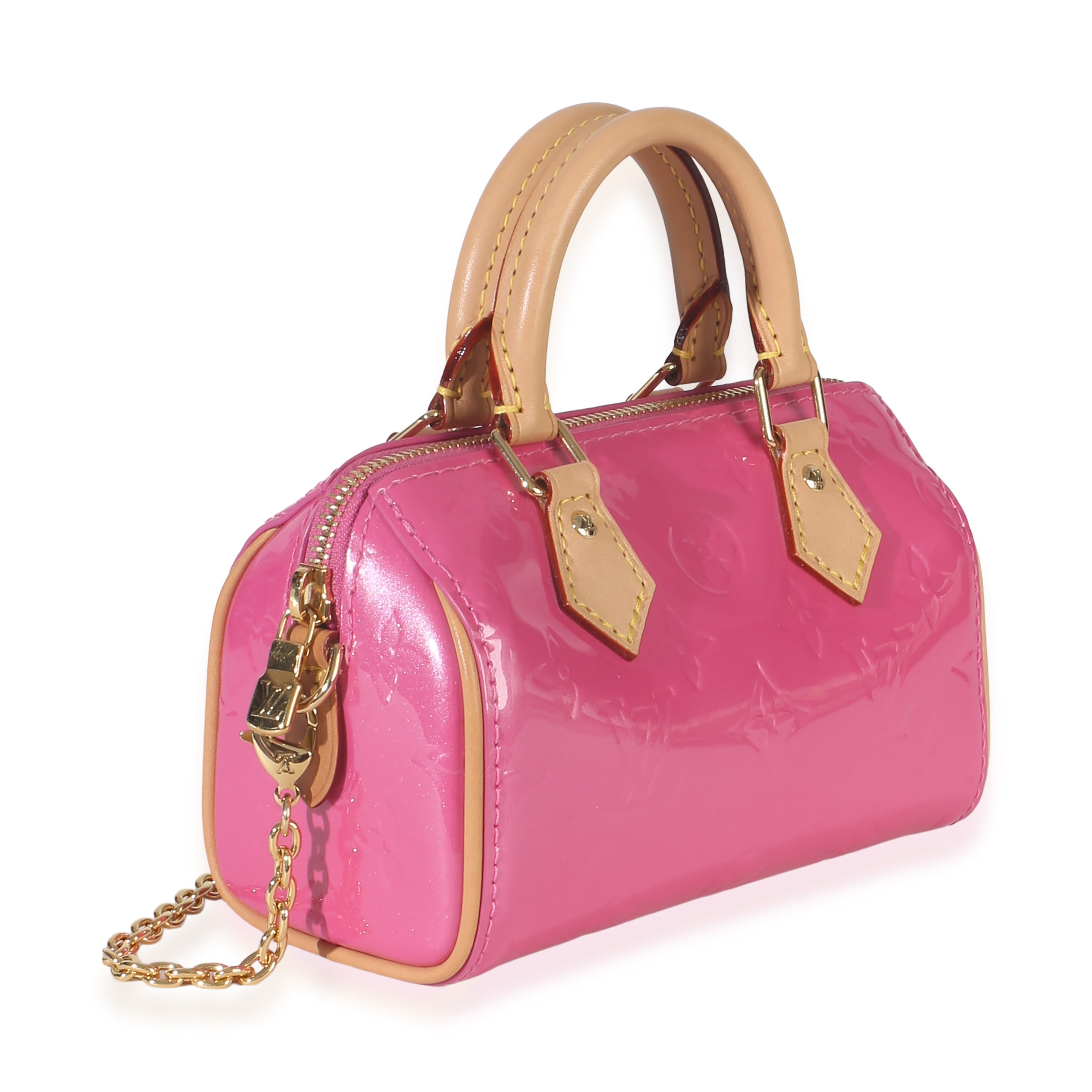 Louis Vuitton Louis Vuittion Valentine Pink Monogram Vernis Nano Speedy Bandouliere NM