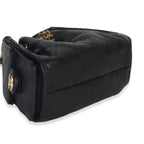 Chanel Black Quilted Caviar Mini Chanel 25 Hobo Handbag