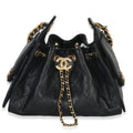 Chanel Black Quilted Caviar Mini Chanel 25 Hobo Handbag