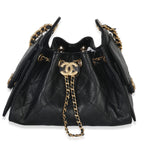 Chanel Black Quilted Caviar Mini Chanel 25 Hobo Handbag