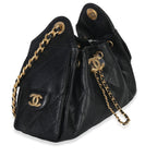 Chanel Black Quilted Caviar Mini Chanel 25 Hobo Handbag