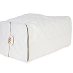 Chanel White Quilted Caviar Large Chanel 25 Hobo Handbag
