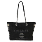 Chanel Blue Canvas Striped Small Deauville Shopping Tote