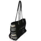 Chanel Blue Canvas Striped Small Deauville Shopping Tote