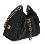 Chanel 26P Black Quilted Caviar Mini Chanel 25 Hobo Handbag