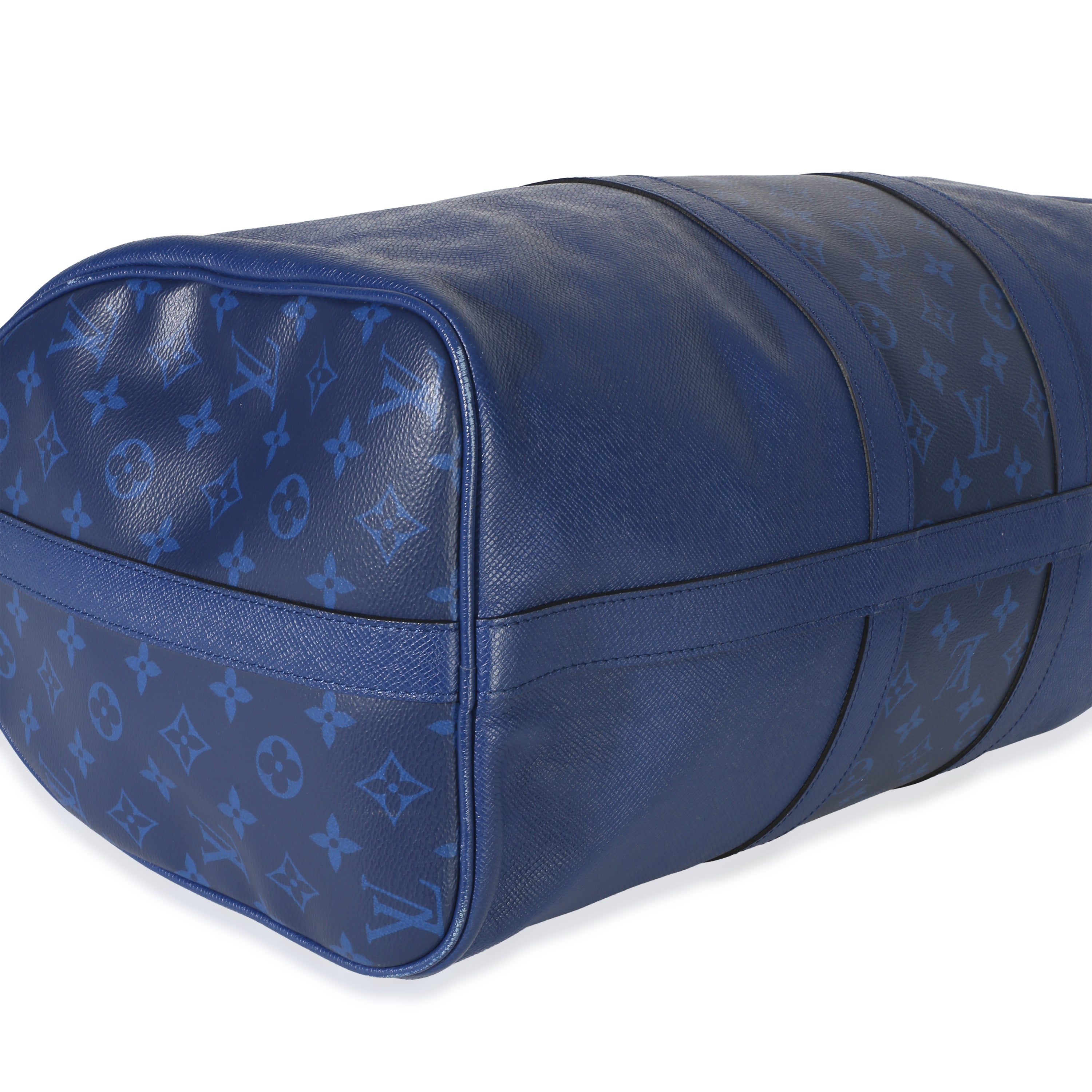 Louis Vuitton Blue Monogram Eclipse Taiga Keepall Bandouliere 45