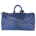 Louis Vuitton Blue Monogram Eclipse Taiga Keepall Bandouliere 45