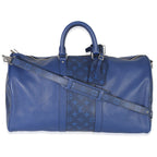 Louis Vuitton Blue Monogram Eclipse Taiga Keepall Bandouliere 45