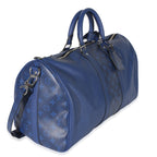 Louis Vuitton Blue Monogram Eclipse Taiga Keepall Bandouliere 45