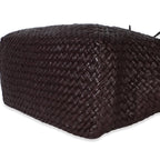 Burgundy Nappa Intrecciato Fringe Oversized Cabat Tote