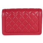 Chanel Red Quilted Lambskin Hold The Line CC Wallet On Chain
