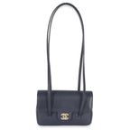 Chanel Navy Grained Shiny Calfskin Preppy Flap Bag