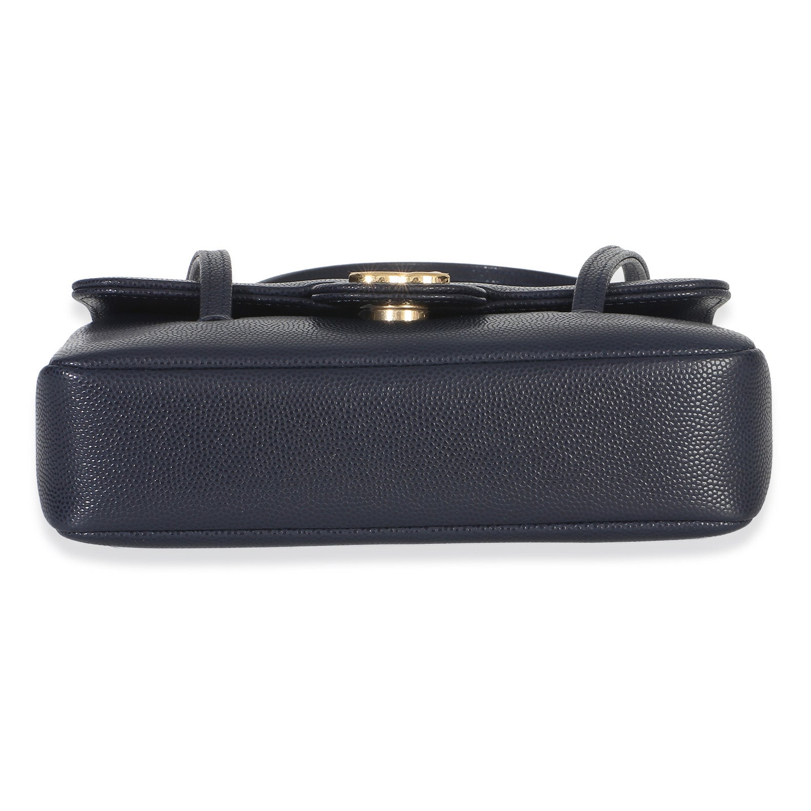 Chanel Navy Grained Shiny Calfskin Preppy Flap Bag
