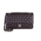 Chanel Purple Quilted Lambskin Medium Classic Double Flap Bag