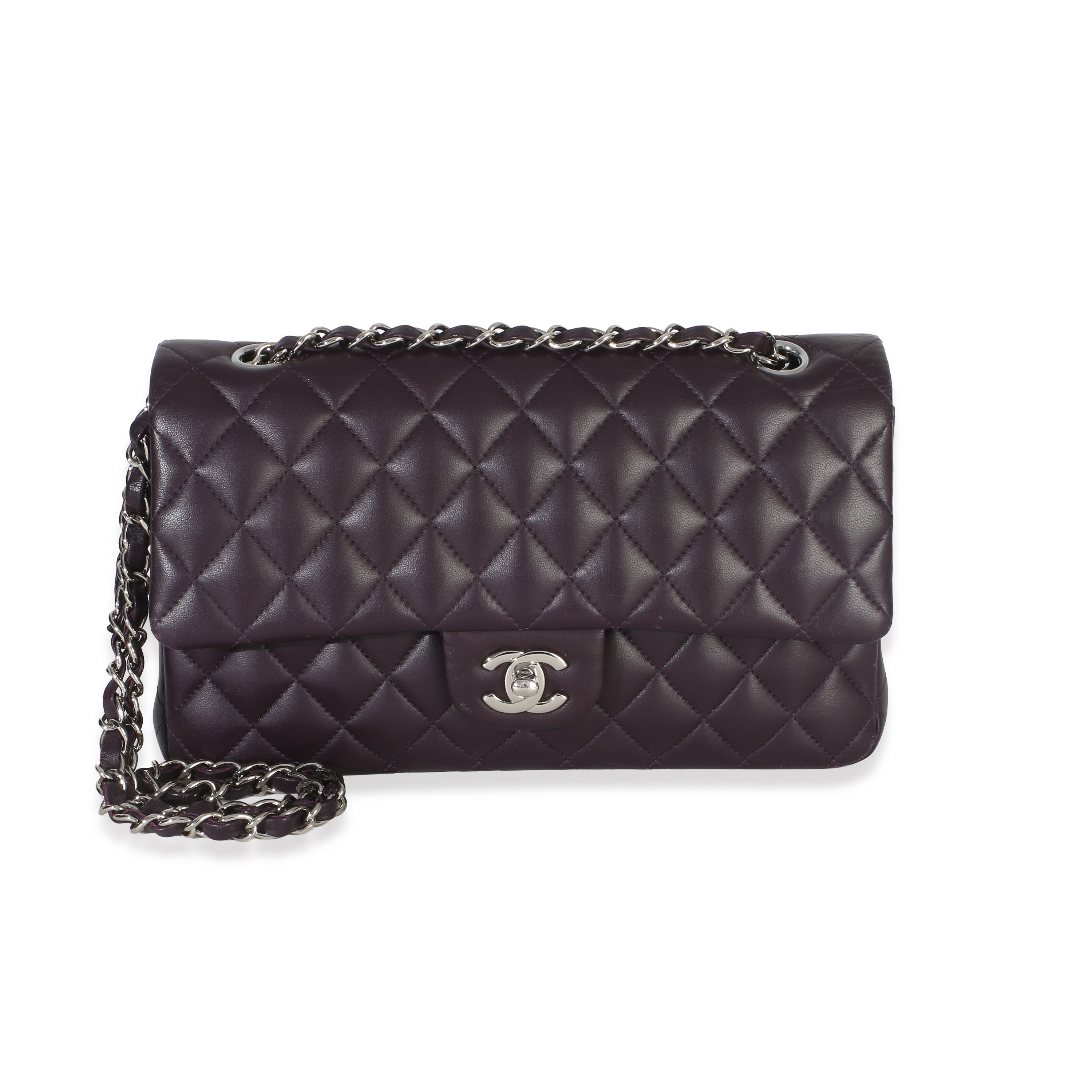 Chanel Purple Quilted Lambskin Medium Classic Double Flap Bag