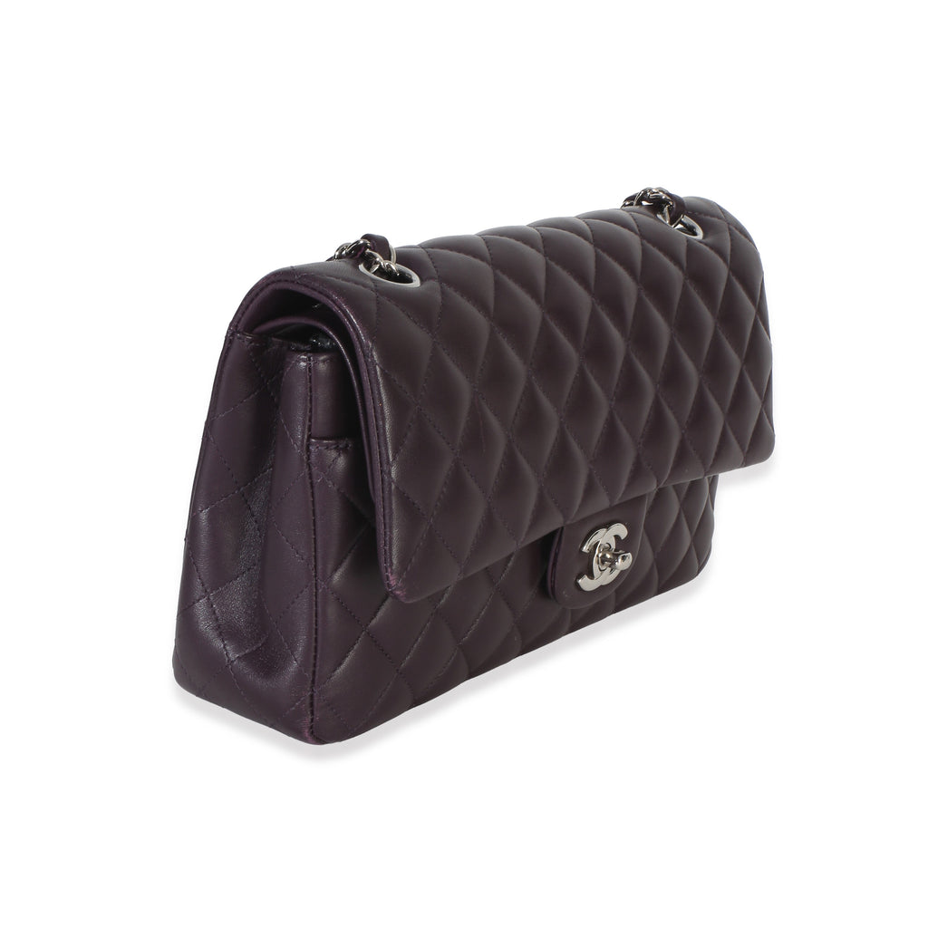 Chanel Purple Quilted Lambskin Medium Classic Double Flap Bag