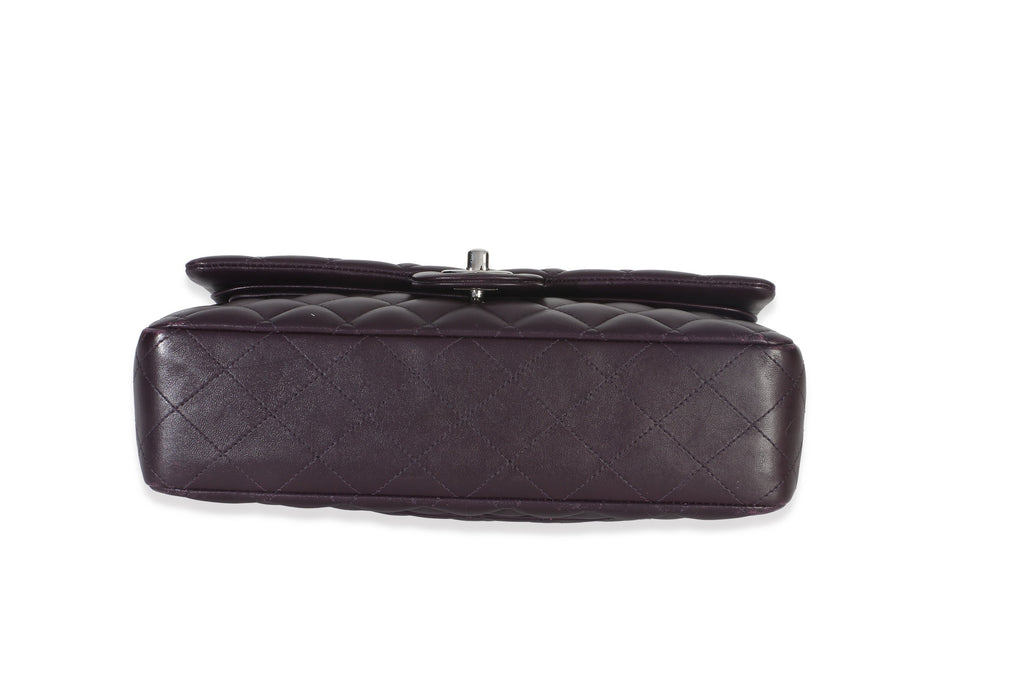 Chanel Purple Quilted Lambskin Medium Classic Double Flap Bag