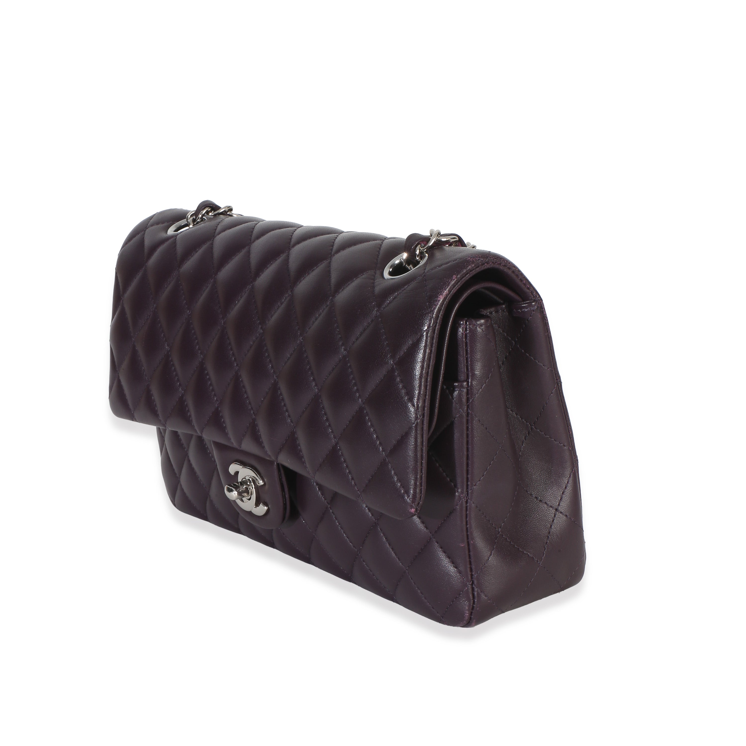 Chanel Purple Quilted Lambskin Medium Classic Double Flap Bag